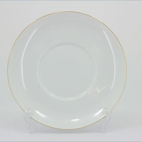 Thomas - White With Thin Gold Band - Mug/Breakfast Cup Saucer
