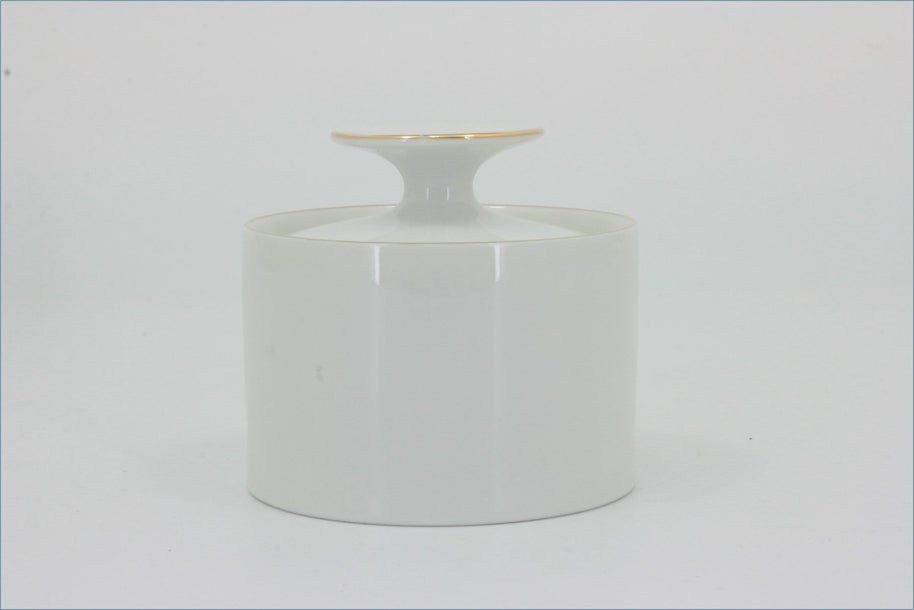Thomas - White With Thin Gold Band - Lidded Sugar Bowl (Coffee)