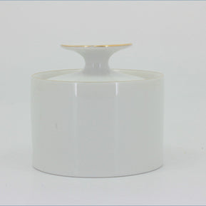 Thomas - White With Thin Gold Band - Lidded Sugar Bowl (Coffee)