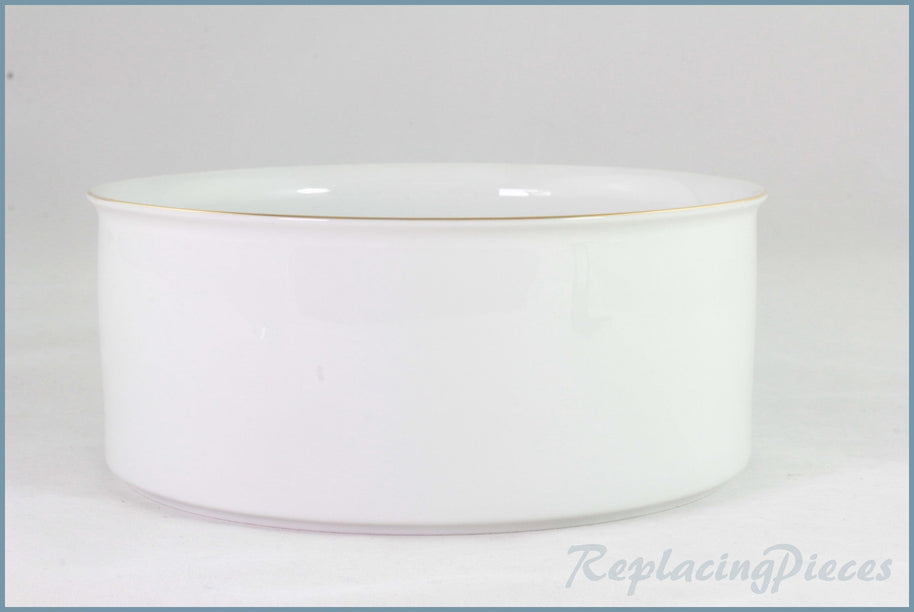 Thomas - White With Thin Gold Band - Salad Bowl