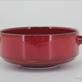 Villeroy & Boch - Granada - Soup Cup - Red ceramic bowl with two handles on a white background