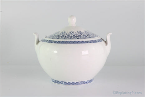 Wedgwood - Blue Tonquin - Lidded Sugar Bowl 