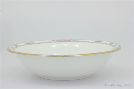 Wedgwood - Colchester - Cereal Bowl  - White ceramic bowl with gold rim on a white background