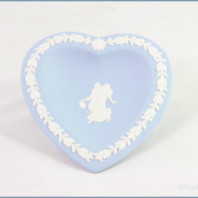 Wedgwood - Jasperware (Pale Blue) - Card Suits Pin Tray - Heart