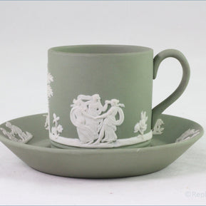 Wedgwood - Jasperware (Sage Green) - Coffee Can & Saucer