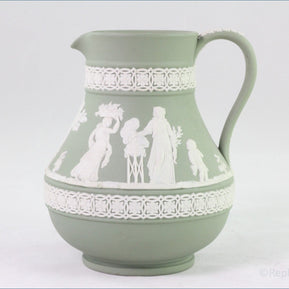 Wedgwood - Jasperware (Sage Green) - Milk Jug (Glazed Interior)