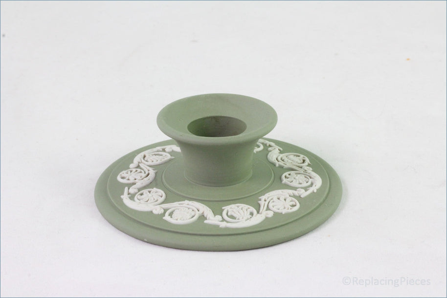 Wedgwood - Jasperware (Sage Green) - Low Candlestick
