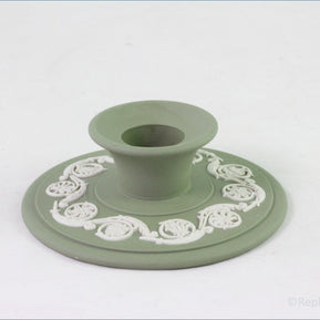 Wedgwood - Jasperware (Sage Green) - Low Candlestick