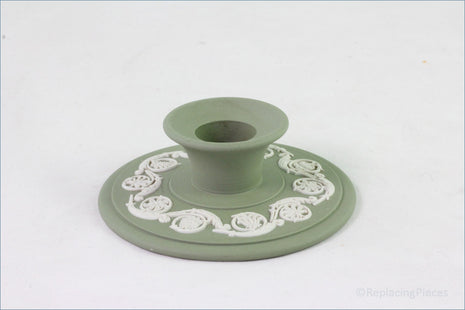 Wedgwood - Jasperware (Sage Green) - Low Candlestick