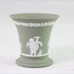 Wedgwood - Jasperware (Sage Green) - Small Trumpet Vase