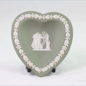 Wedgwood - Jasperware (Sage Green) - Pink Tray (Heart)