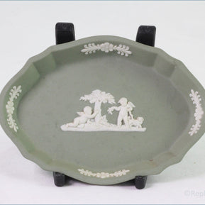 Wedgwood - Jasperware (Sage Green) - Pink Tray (Oval) 