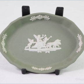 Wedgwood - Jasperware (Sage Green) - Pink Tray (Oval) 