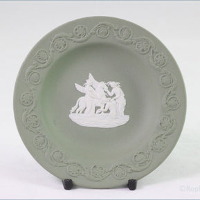 Wedgwood - Jasperware (Sage Green) - Round Pin Tray (Plain Rim)