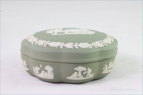 Wedgwood - Jasperware (Sage Green) - Scalloped Box