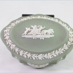 Wedgwood - Jasperware (Sage Green) - Oval Box