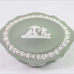 Wedgwood - Jasperware (Sage Green) - Oval Box