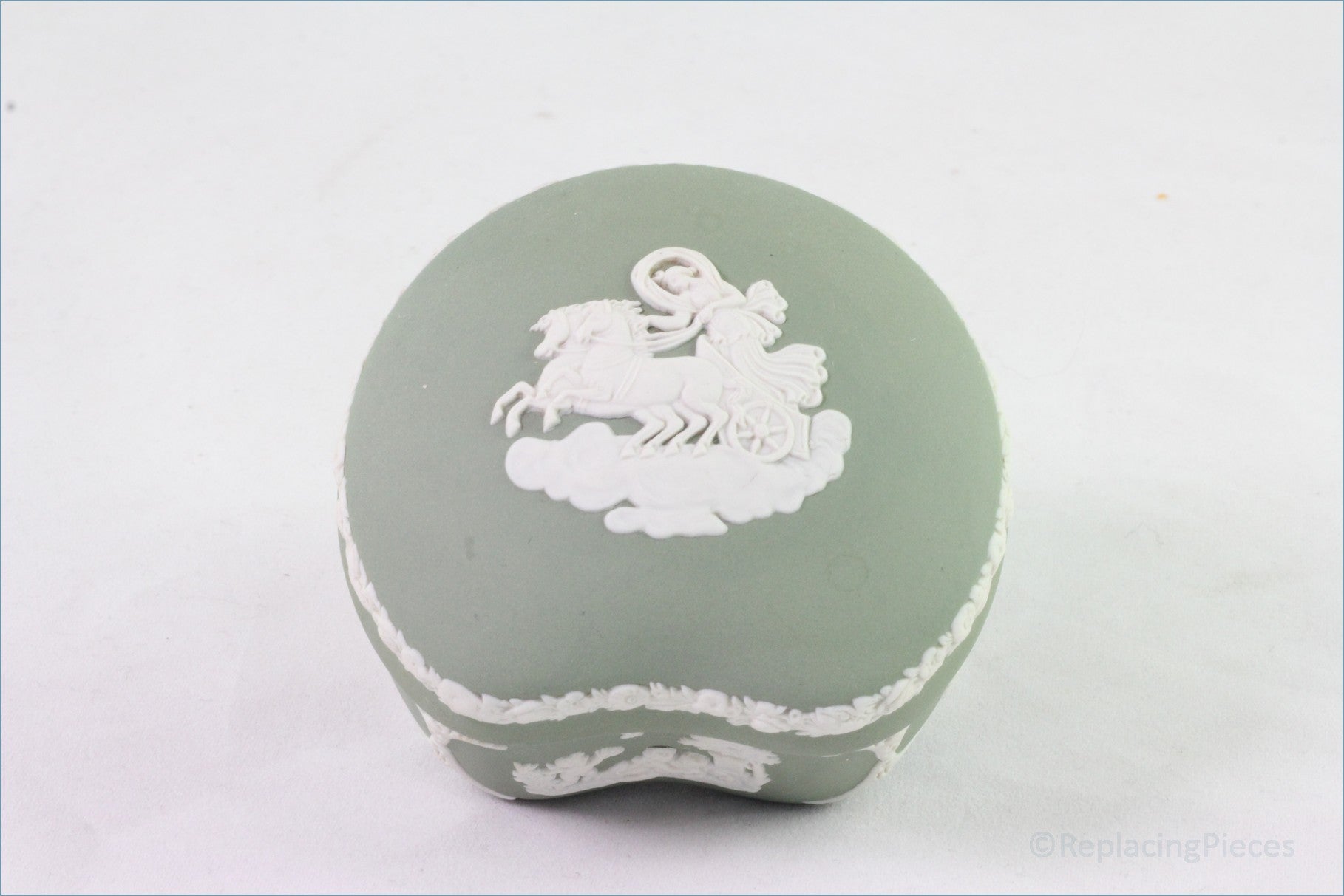 Wedgwood - Jasperware (Sage Green) - Kidney Box 