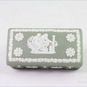 Wedgwood - Jasperware (Sage Green) - Oblong Box