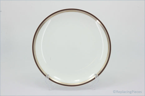 Wedgwood - Perfection - 6 3/4" Side Plate - White plate with a brown rim on a white background