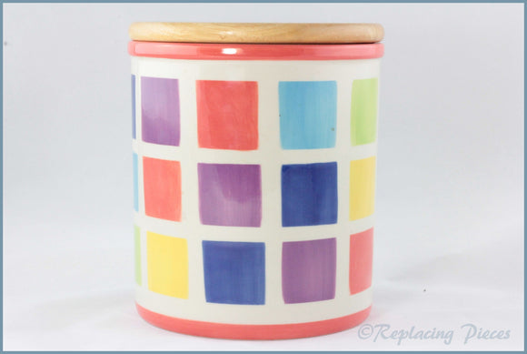 RPW113 - Whittards - Storage Jar (Multi Coloured Squares)
