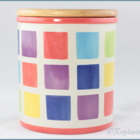 RPW113 - Whittards - Storage Jar (Multi Coloured Squares)