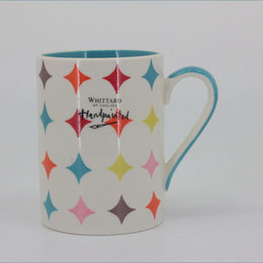 RPW287 - Whittards - Mug (Multi Coloured Diamonds - Blue Interior)