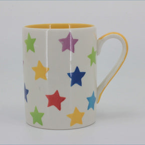 RPW288 - Whittards - Mug (Multi Coloured Stars - Yellow Interior) 