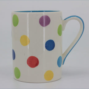 RPW290 - Whittards - Mug (Multi Coloured Spots - Blue Interior)