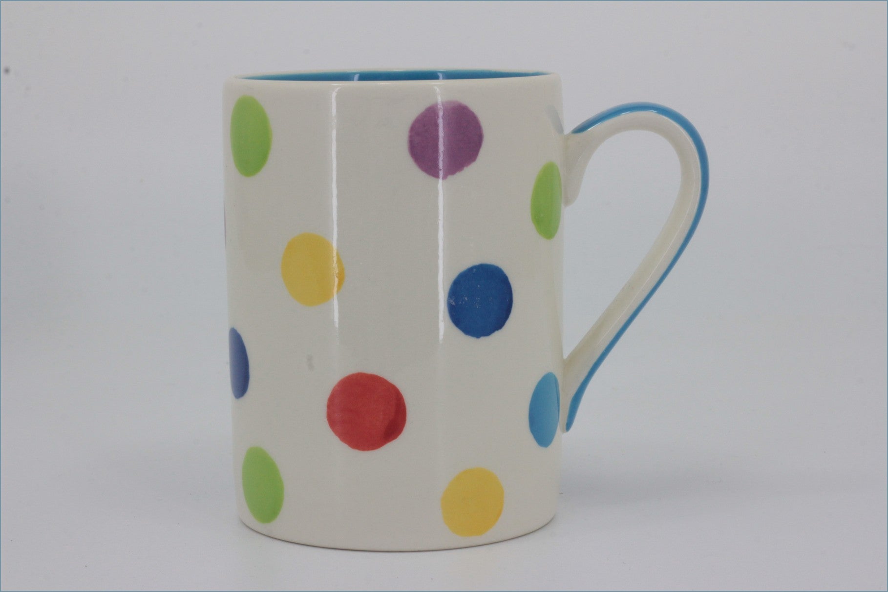 RPW290 - Whittards - Mug (Multi Coloured Spots - Blue Interior)
