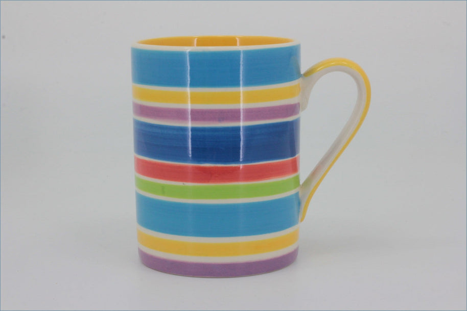 RPW292 - Whittards - Mug (Multi Coloured Stripe - Yellow Interior)