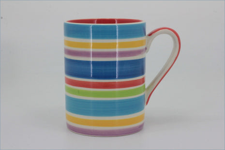 RPW293 - Whittards - Mug (Multi Coloured Stripe - Red Interior) 
