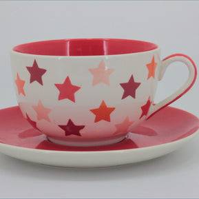 RPW303 - Whittards - Breakfast Cup & Saucer (Red Stars)