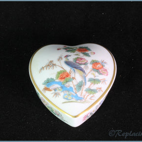 Wedgwood - Kutani Crane (gold edge) - Heart Shaped Lidded Box