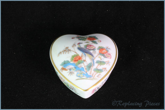 Wedgwood - Kutani Crane (gold edge) - Heart Shaped Lidded Box