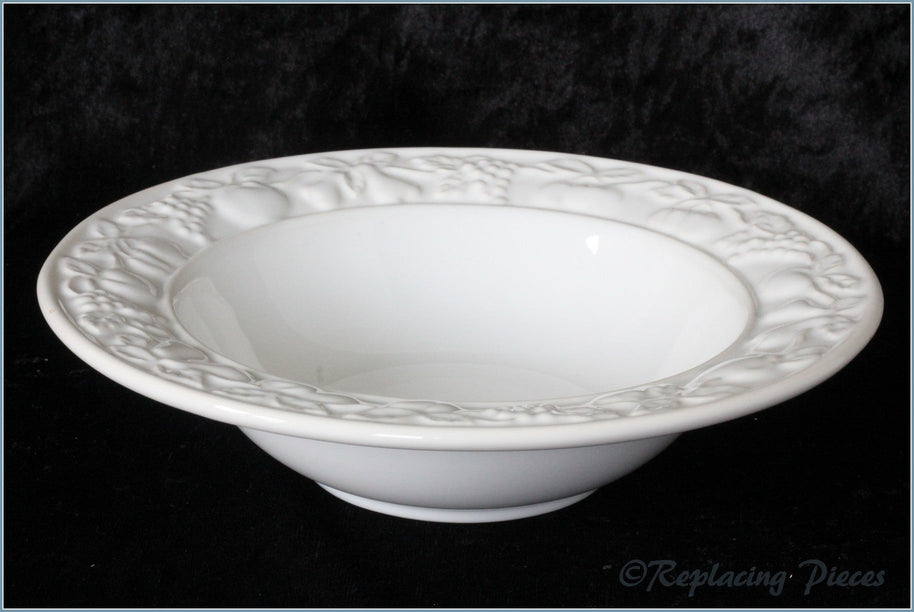Marks & Spencer - White Embossed - Cereal Bowl