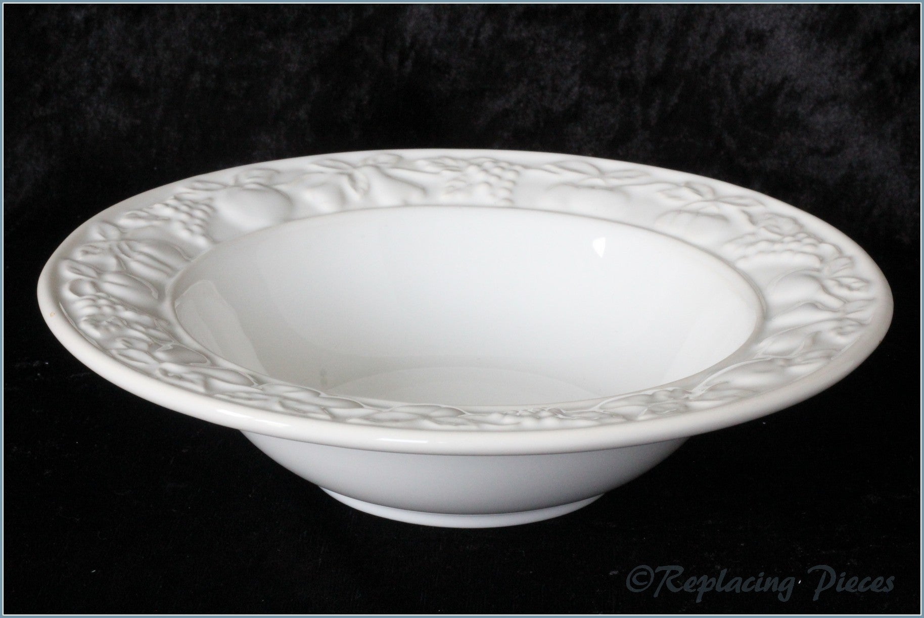 Marks & Spencer - White Embossed - Cereal Bowl