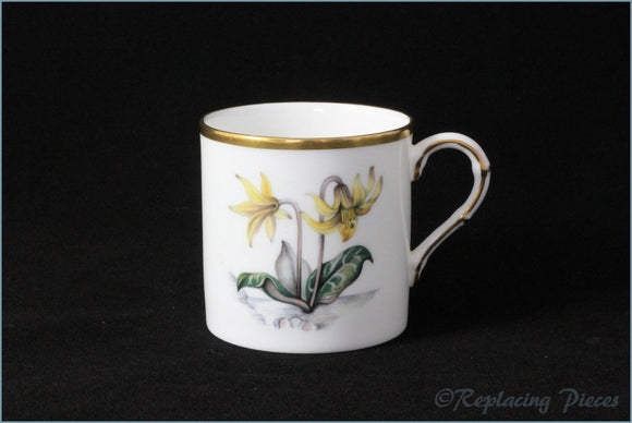 Royal Worcester - Alpine Flowers - Coffee Can (Yellow)