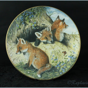 Royal Worcester - The Painted Seasons - The Little Fox Cubs