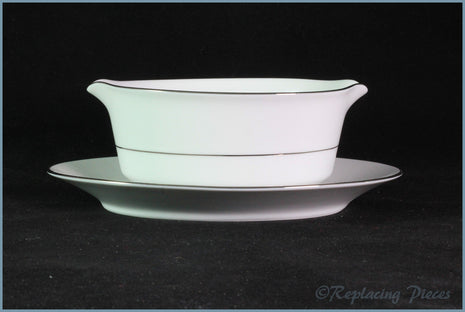 Noritake - Regency Silver - Gravy Boat & Stand