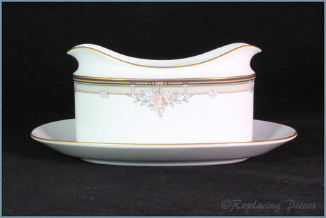 Noritake - Blossom Mist - Gravy Boat & Stand