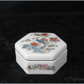 Wedgwood - Kutani Crane (gold edge) - Hexagonal Lidded Box