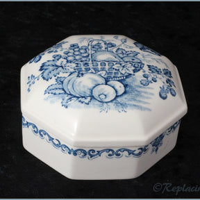 Masons - Blue Fruit Basket - Octagonal Lidded Box