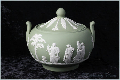 Wedgwood - Jasperware (Sage Green) - Lidded Sugar Bowl - WWJWG3