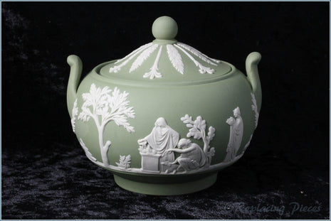 Wedgwood - Jasperware (Sage Green) - Lidded Sugar Bowl - WWJWG3