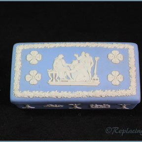 Wedgwood - Jasperware (Pale Blue) - Oblong Lidded Box