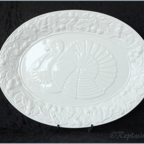 Marks & Spencer - White Embossed - Oval Platter (Turkey)