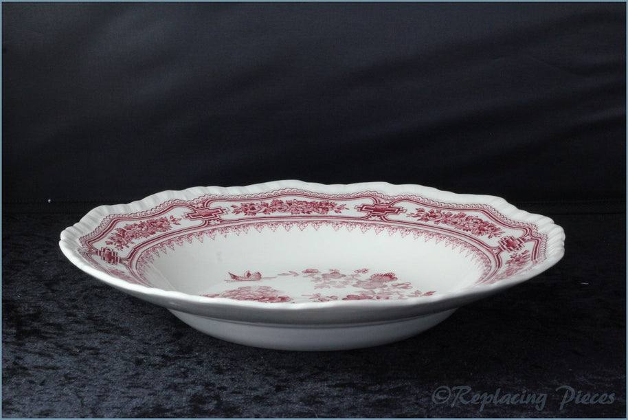 Masons - Manchu (Pink) - 9 7/8" Rimmed Soup Bowl