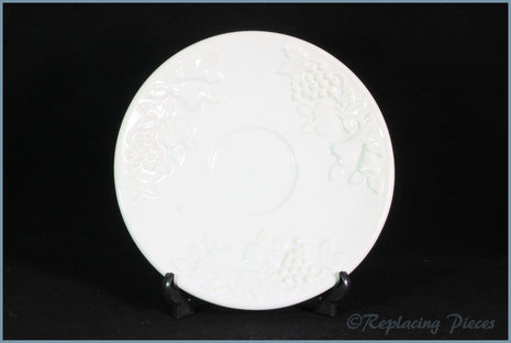 Marks & Spencer - White Embossed - Tea Saucer