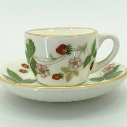 Wedgwood - Wild Strawberry - Miniature Teacup And Saucer